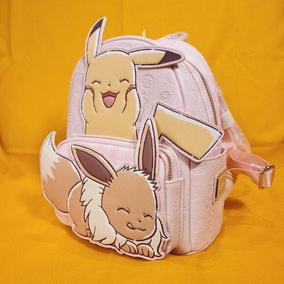 Loungefly Pokémon Cafe Pikachu & Eevee Pink Dessert Mini Backpack NEW main image 6